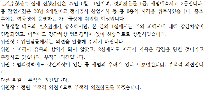 가석방 심의록