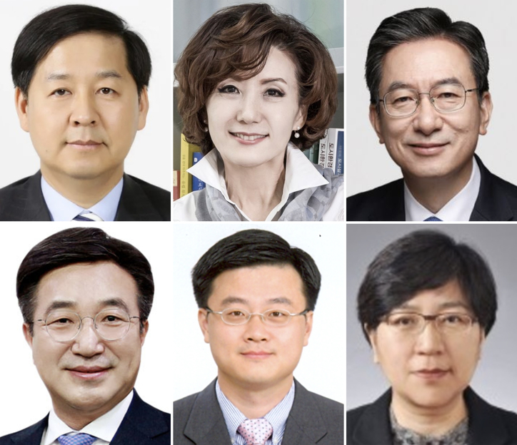 사진 왼쪽부터 경제부총리 겸 기획재정부 장관 후보자로 지명된 구윤철 전 국무조정실장, 사회부총리 겸 기획재정부 장관 후보자로 지명된 이진숙 전 충남대 총장, 법무부 장관 후보자로 지명된 정성호 더불어민주당 의원, 행정안전부 장관 후보자로 지명된 윤호중 민주당 의원, 산업통상자원부 장관 후보자로 지명된 김정관 두산에너지빌리티 사장, 보건복지부 장관 후보자로 지명된 정은경 전 질병관리청장. (대통령실 제공. 재판매 및 DB 금지) 2025.6.29/뉴스1