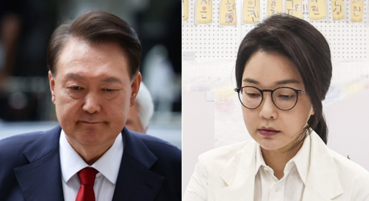 <strong>윤석열 전 대통령(왼쪽)과 김건희 여사 / 연합뉴스</strong>