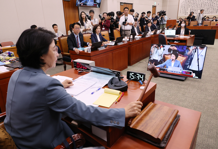 <strong>법사위 정회 / 연합뉴</strong>