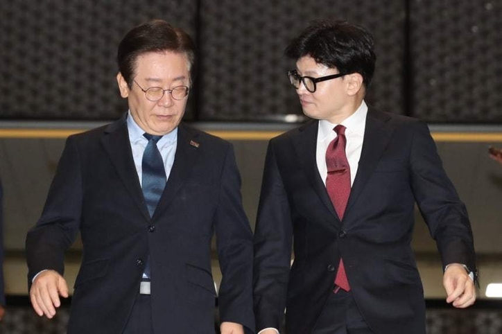 이재명 대통령과 한동훈 전 국민의힘 대표. /연합뉴스