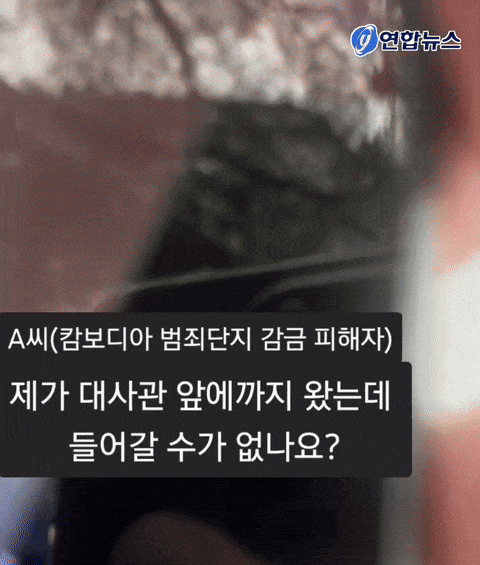 <strong>캄보디아 범죄단지 탈출 후 대사관으로 가려는 A씨 / 연합뉴스</strong>
